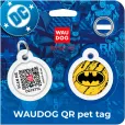 Адресник для собак і котів  WAUDOG Smart ID "Бетмен ескіз" металевий S з QR паспортом коло 25 мм