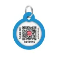 Адресник для собак і котів WAUDOG Smart ID "Градієнт блакитний" металевий L з QR паспортом коло 30 мм