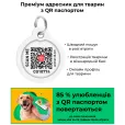 Адресник для собак і котів WAUDOG Smart ID "Коргі" металевий S з QR паспортом коло 25 мм