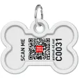 Адресник для собак і котів WAUDOG Smart ID "Маршмеллоу" металевий M з QR паспортом кістка 40*28 мм