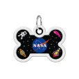 Адресник для собак і котів WAUDOG Smart ID "NASA" металевий M з QR паспортом кістка 40*28 мм
