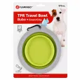 Дорожна складна миска Flamingo Travel Bowl з карабіном для собак та котів салатова 375 мл