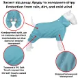 Дощовик для собак WAUDOG Clothes водонепроникний XS25 блакитний