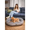 Лежак овальний Harley&Cho Donut Soft Touch Gray L сірий 90*70 см