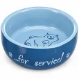 Миска для котів Trixie "Thanks for Service" керамічна синя 300 мл