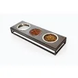 Миски на подставке Harley&Cho Lunch Bar Brown Wood + Black S (на 3 миски)