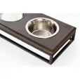 Миски на подставке Harley&Cho Lunch Bar Brown Wood + Black S (на 3 миски)