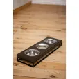Миски на подставке Harley&Cho Lunch Bar Brown Wood + Black S (на 3 миски)