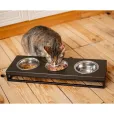 Миски на подставке Harley&Cho Lunch Bar Brown Wood + Black S (на 3 миски)