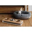 Миски на подставке Harley&Cho Lunch Bar Natural Wood + White S (на 3 миски)