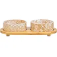 Миски на подставке для собак Trixie Bowl Set Ceramic/Bamboo керамика/бамбук 2*300 мл 12см белый