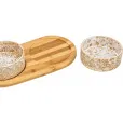 Миски на подставке для собак Trixie Bowl Set Ceramic/Bamboo керамика/бамбук 2*300 мл 12см белый