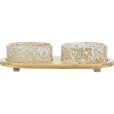 Миски на подставке для собак Trixie Bowl Set Ceramic/Bamboo керамика/бамбук 2*800 мл / 8 см