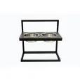Миски на регулируемой подставке Harley&Cho Lift Brown Wood + Black L
