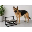 Миски на регулируемой подставке Harley&Cho Lift Brown Wood + Black M