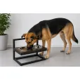 Миски на регулируемой подставке Harley&Cho Lift Brown Wood + Black M
