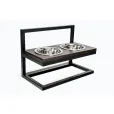 Миски на регулируемой подставке Harley&Cho Lift Brown Wood + Black M