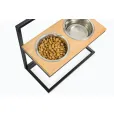 Миски на регульованій підставці для собак Harley&Cho Lift Natural Wood + Black L дерево/сталь 2*1,8 л / 40 см