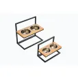 Миски на регулируемой подставке Harley&Cho Lift Natural Wood + Black M