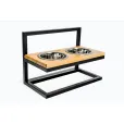 Миски на регулируемой подставке Harley&Cho Lift Natural Wood + Black M
