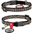 Нашийник для котів WAUDOG Nylon "Леопард" нейлоновий XS з QR-паспортом 20-30 см / 10 мм