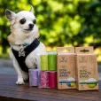 Пакети Hippie Pet  для прибирання за тваринами біорозкладні без запаху 15*4 шт зелені