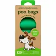 Пакети Poo Bags для прибирання за тваринами біорозкладні з ароматом яблука 15*8 шт зелені
