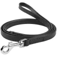 Повідець для собак WAUDOG Glamour шкіряний XS-S 1.2*122 см чорний