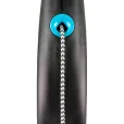 Повідець-рулетка Flexi Black Design M для собак вагою до 20 кг трос 5 м синя