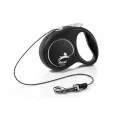 Повідець-рулетка Flexi Black Design XS для собак вагою до 8 кг трос 3 м срібляста