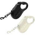 Повідець-рулетка WAUDOG R-leash Monochrome Black M для собак вагою до 25 кг стрічка 5 м світловідбивна стрічка чорна