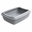 Туалет з бортиком для котів AnimAll CNR-106 з лопаткою сірий 50х37х13,5 см