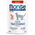 Вологий корм для дорослих котів Monge Monoprotein Cat Pate 100% Turkey Паштет з індичкою 85 г
