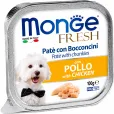 Вологий корм для дорослих собак Monge Fresh Dog Adult Chicken Паштет з куркою 100 г