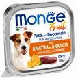 Вологий корм для дорослих собак Monge Fruit Dog Adult with Duck and Orange Паштет з качкою та апельсином 100 г