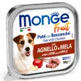 Вологий корм для дорослих собак Monge Fruit Dog Adult with Lamb and Apple Паштет з ягням та яблуком 100 г