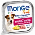 Вологий корм для дорослих собак Monge Fruit Dog Adult with Pork and Pineapple Паштет зі свининою та ананасом 100 г