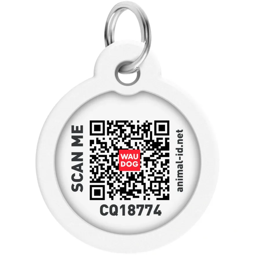 Адресник для собак і котів WAUDOG Smart ID "Коргі" металевий S з QR паспортом коло 25 мм