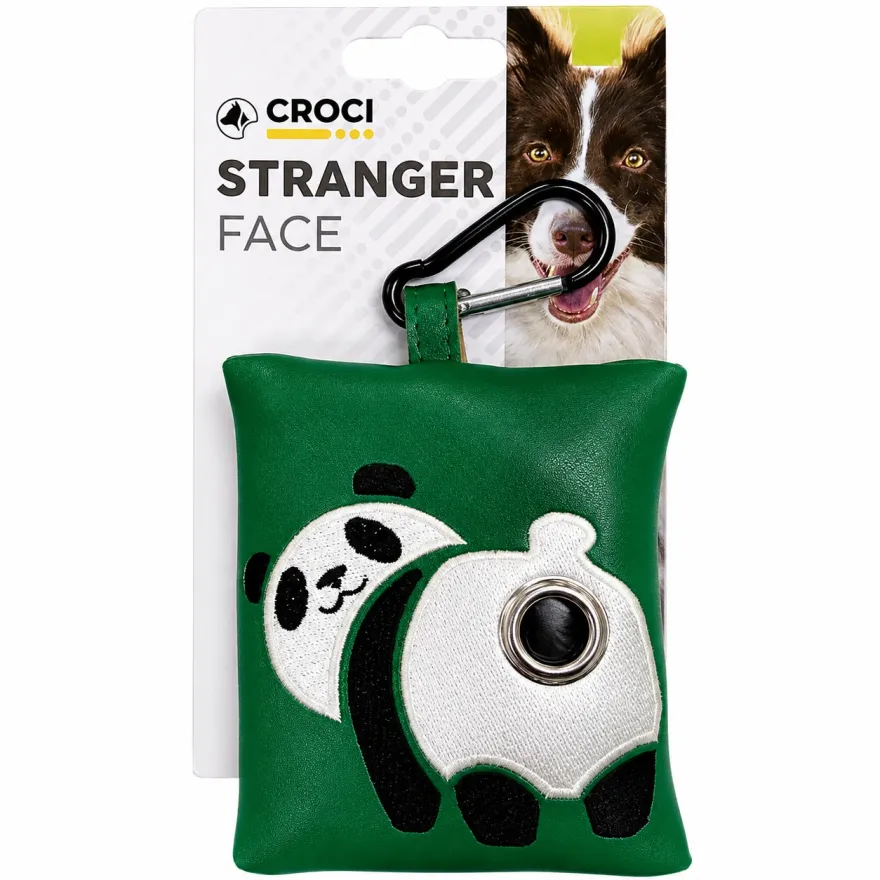 Брелок-диспенсер для пакетів Croci Strange Face Panda сумочка з пакетами для фекалій 15 шт зелений Брелок-диспенсер для пакетів Croci Strange Face Panda сумочка з пакетами для фекалій 15 шт зелений