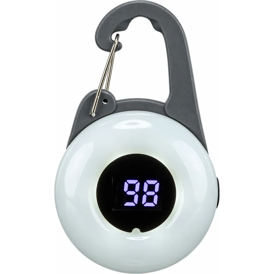 Брелок для собак Trixie Flasher USB круглий, 4х6.5 cм графітовий