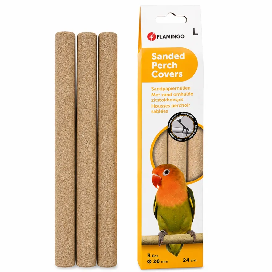 Чохол із піщаним покриттям на жердочку для птахів Flamingo Sanded Perch Covers L 24*2 см 3 шт