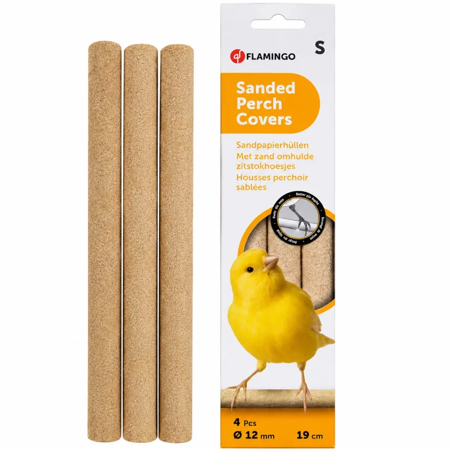 Чохол із піщаним покриттям на жердочку для птахів Flamingo Sanded Perch Covers S 19*1,2 см 4 шт