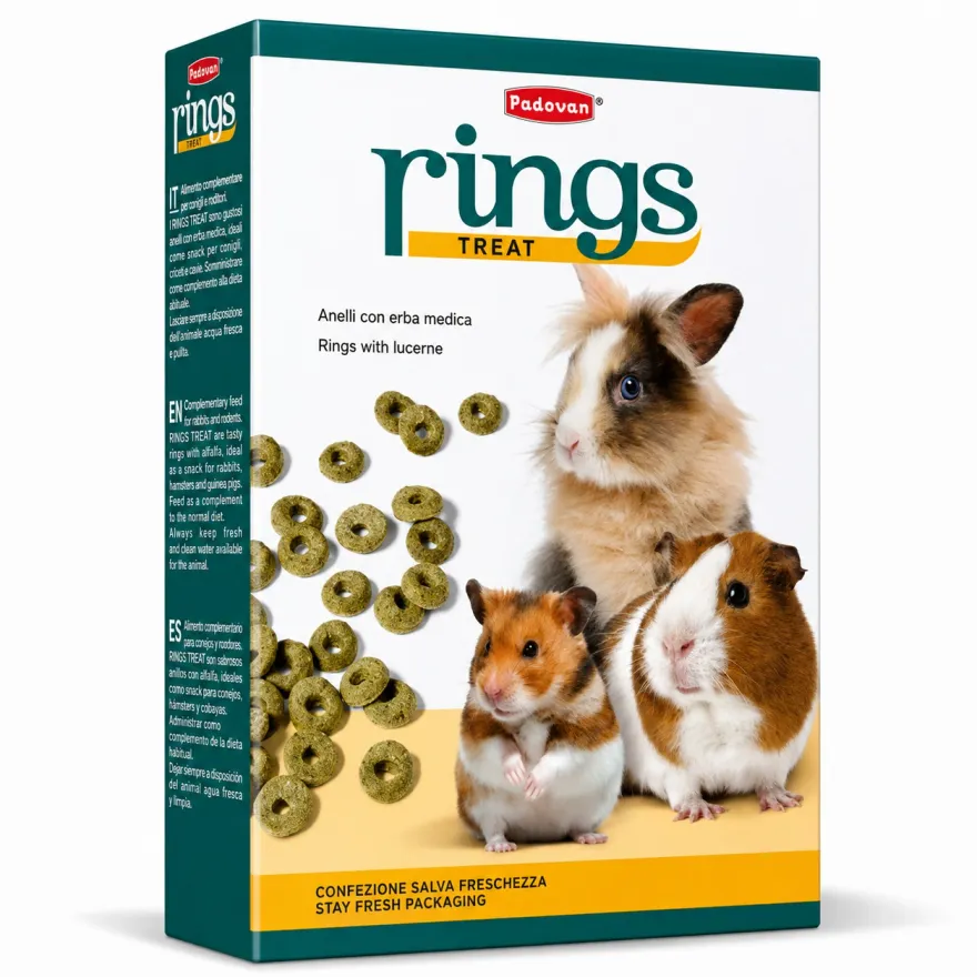 Додатковий корм для гризунів Padovan Rings кільця з люцерною 150 г