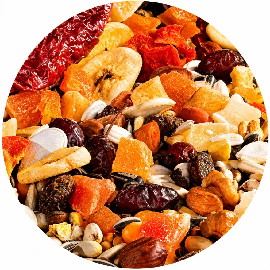 Додатковий корм для великих папуг Versele-Laga Prestige Premium Exotic Fruit ласощі з тропічними фруктами 600 г