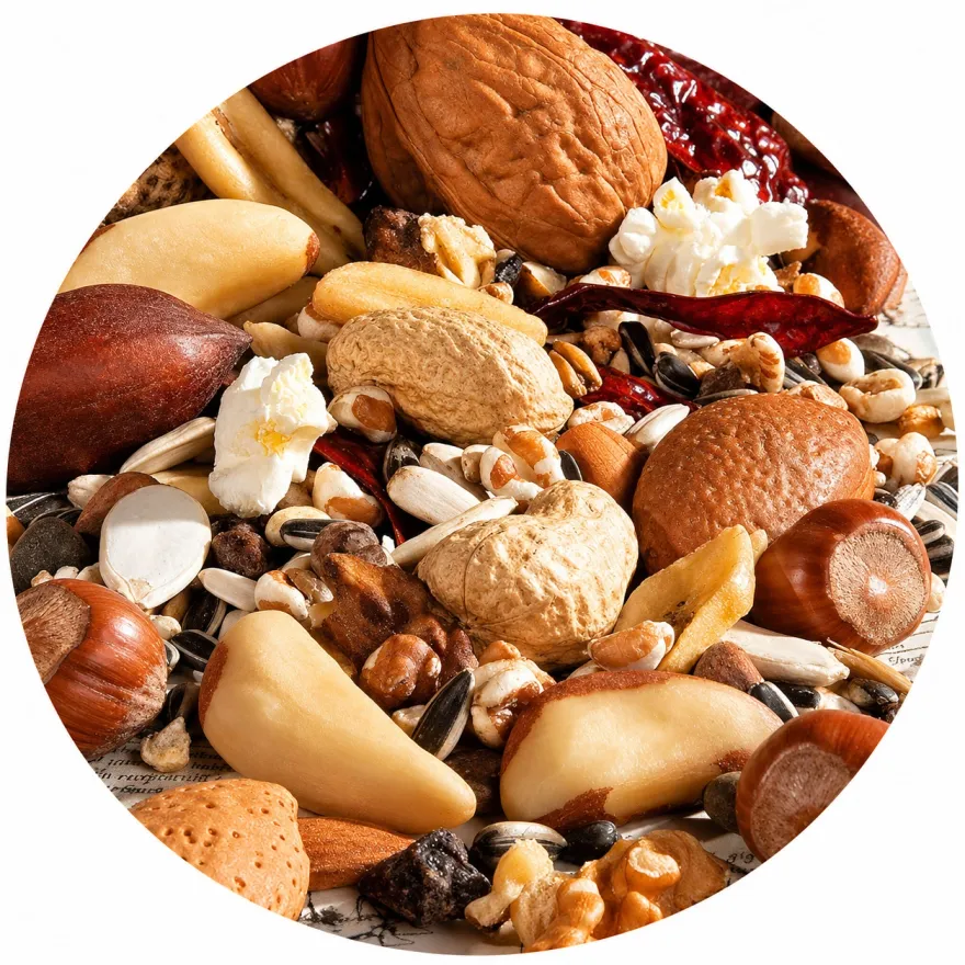 Додатковий корм для великих папуг Versele-Laga Prestige Premium Exotic Nuts ласощі з цілими горіхами 750 г