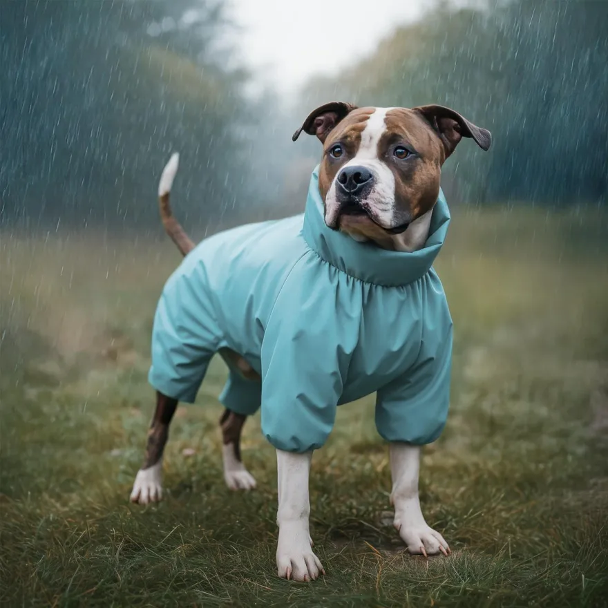 Дощовик для собак WAUDOG Clothes водонепроникний S35 блакитний