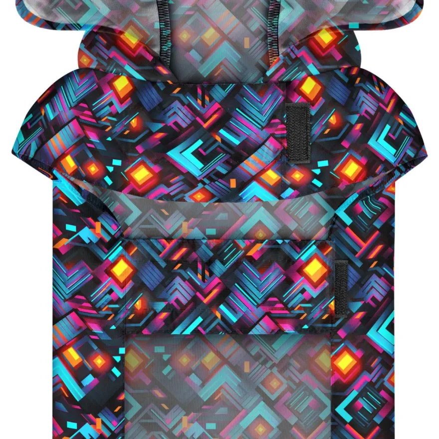 Дощовик-накидка для собак WAUDOG Clothes"Нескінченні світи" з капюшоном M