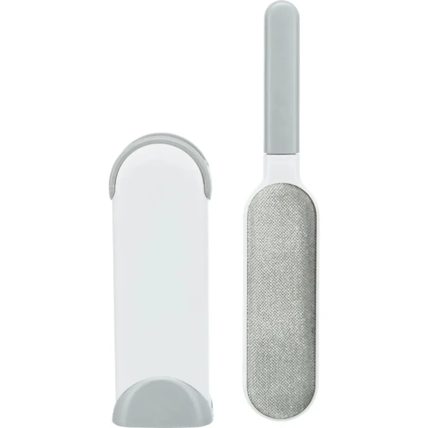 Двостороння щітка для очищення від шерсті Trixie Lint Brush з очищувальною базою, біла/сіра 33 см