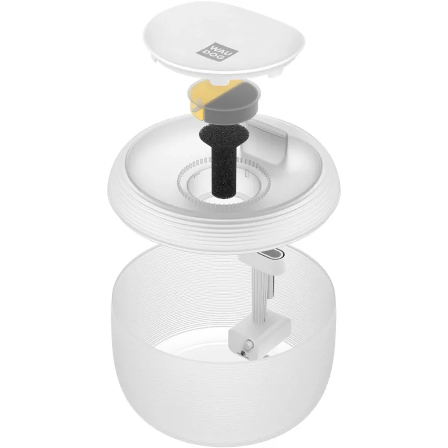 Фонтан для пиття WAUDOG Device білий з підсвіткою 21*15 см / 2,5 л