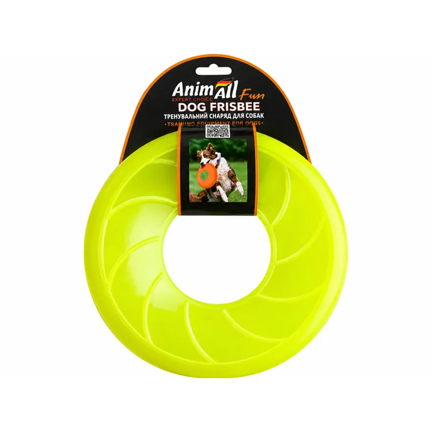 Іграшка для собак AnimAll Fun Frisbee Літаюча тарілка жовта діаметр 22 см